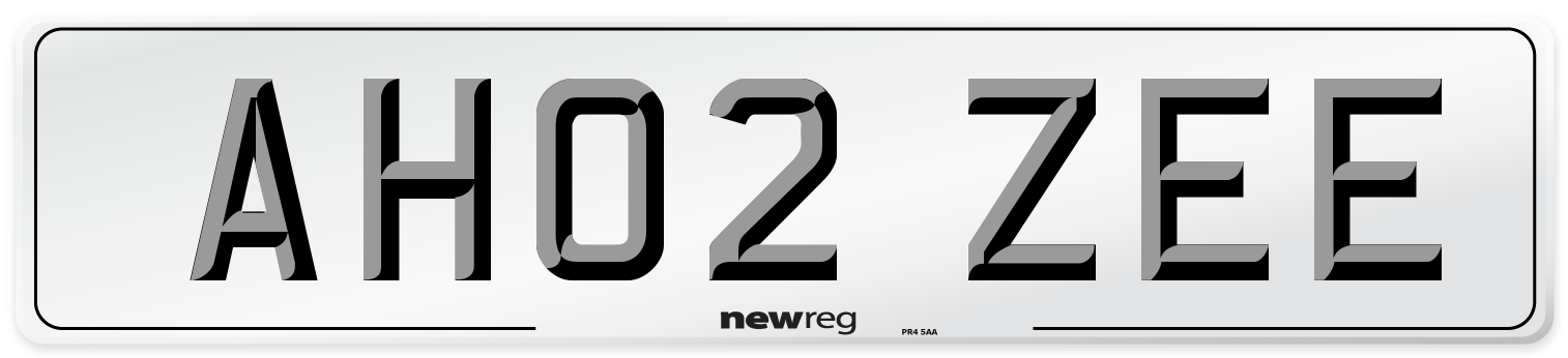 AH02 ZEE Number Plate from New Reg